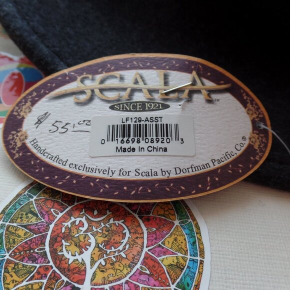 Scala Wool Hat Floppy Bowed Rimmed Black OS NWT - Picture 7 of 7